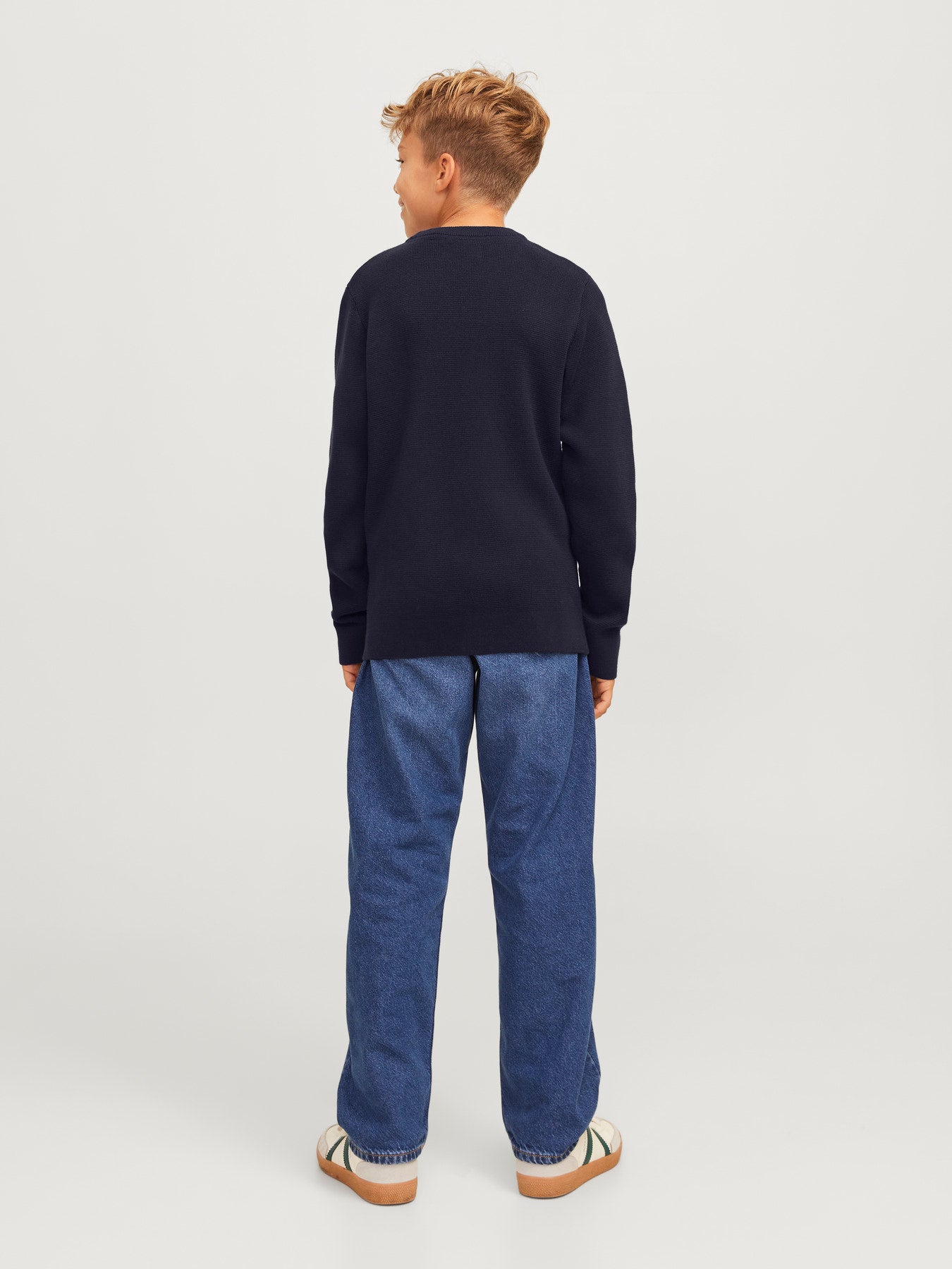 Jack & Jones Junior Milano mörkblå stickad tröja pojke ungdom – 12269289