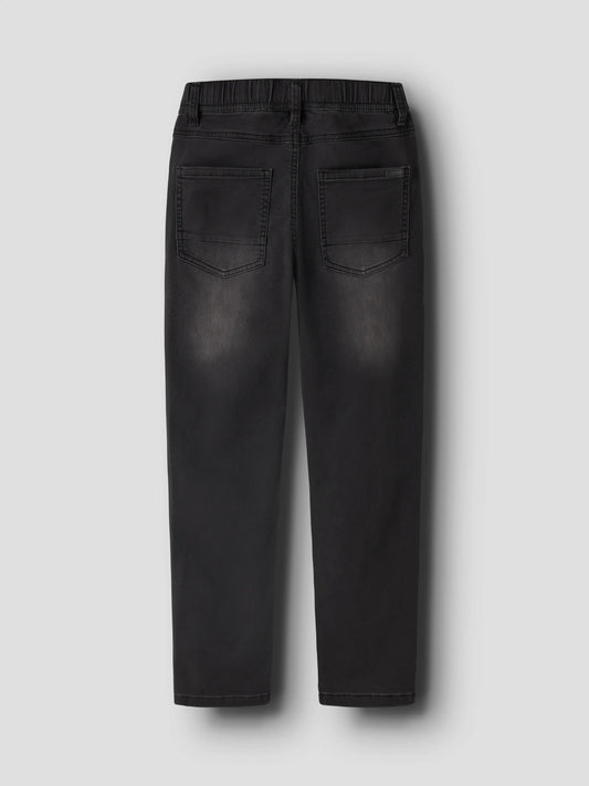 Name It Ryan svarta slim fit joggerjeans pojke kids Black Denim med elastisk midja och dragsko