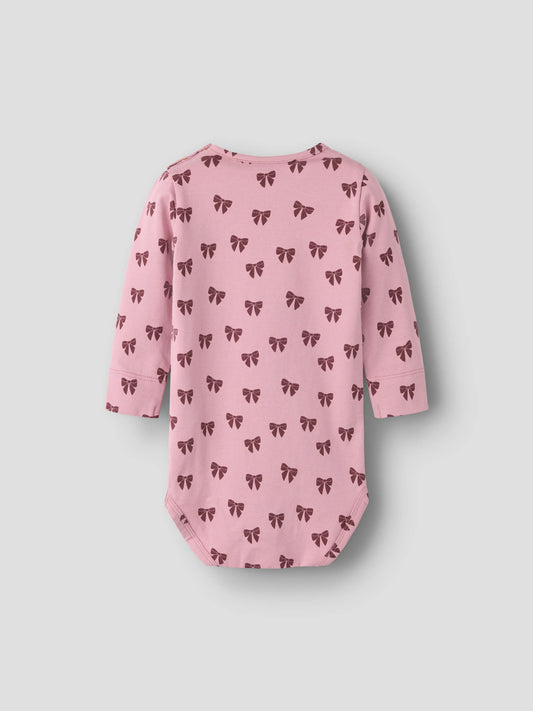 Name It Felly rosa babybody med rosetter Lilas flicka – 13223005
