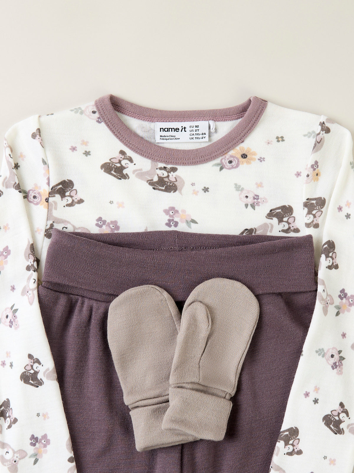 Name It Willit gråbeige vantar i 100% merinoull för barn unisex flicka och pojke – Satellite – 13228464