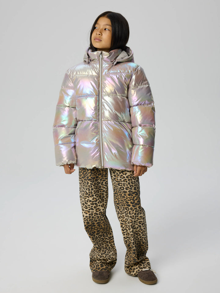 Name It Molina skimrande pufferjacka flicka kids iriserande med huva