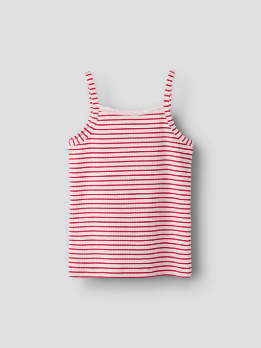 Rött och rosa randigt linne med smala axelband till flicka. Tank linne till barn ungdom tjej från Name it.
NKFFENSINA SL SLIM TOP PB
13251228