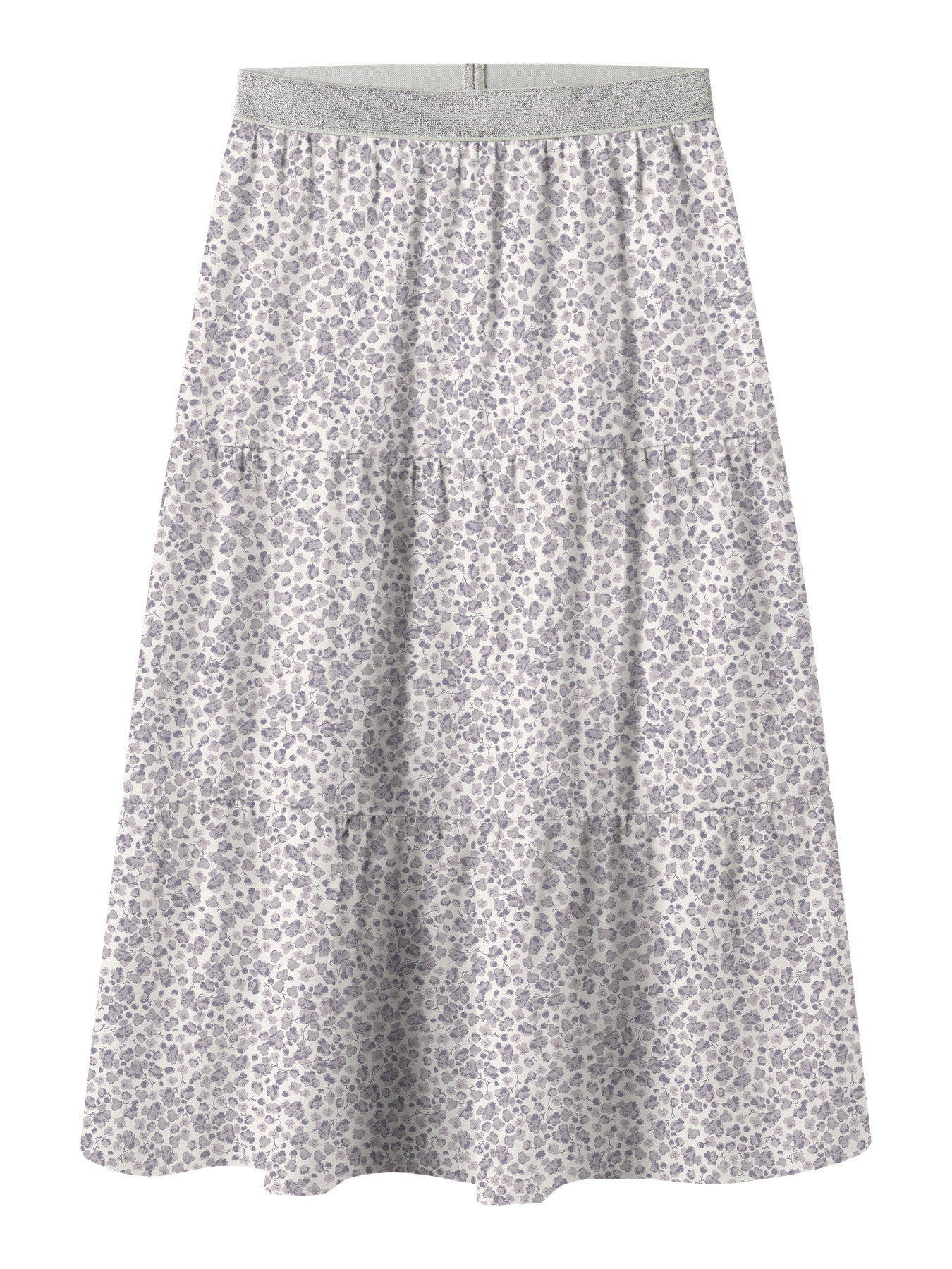 Grå lila blommig maxi kjol till flicka. Lång kjol med glitter midja till tjej från Name it.
NKFFANY MAXI SKIRT PB
13251252