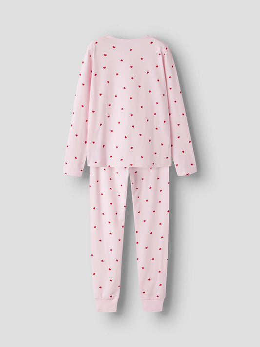 Name It ljusrosa tvådelad pyjamas för flicka med hjärtmönster, långärmad tröja och matchande byxor
NKFNIGHTSET PEYOTE HEARTS NOOS
13252388