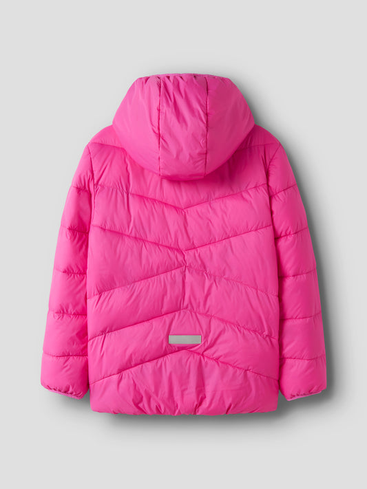Name It Marble rosa vadderad jacka med avtagbar huva för flicka kids
