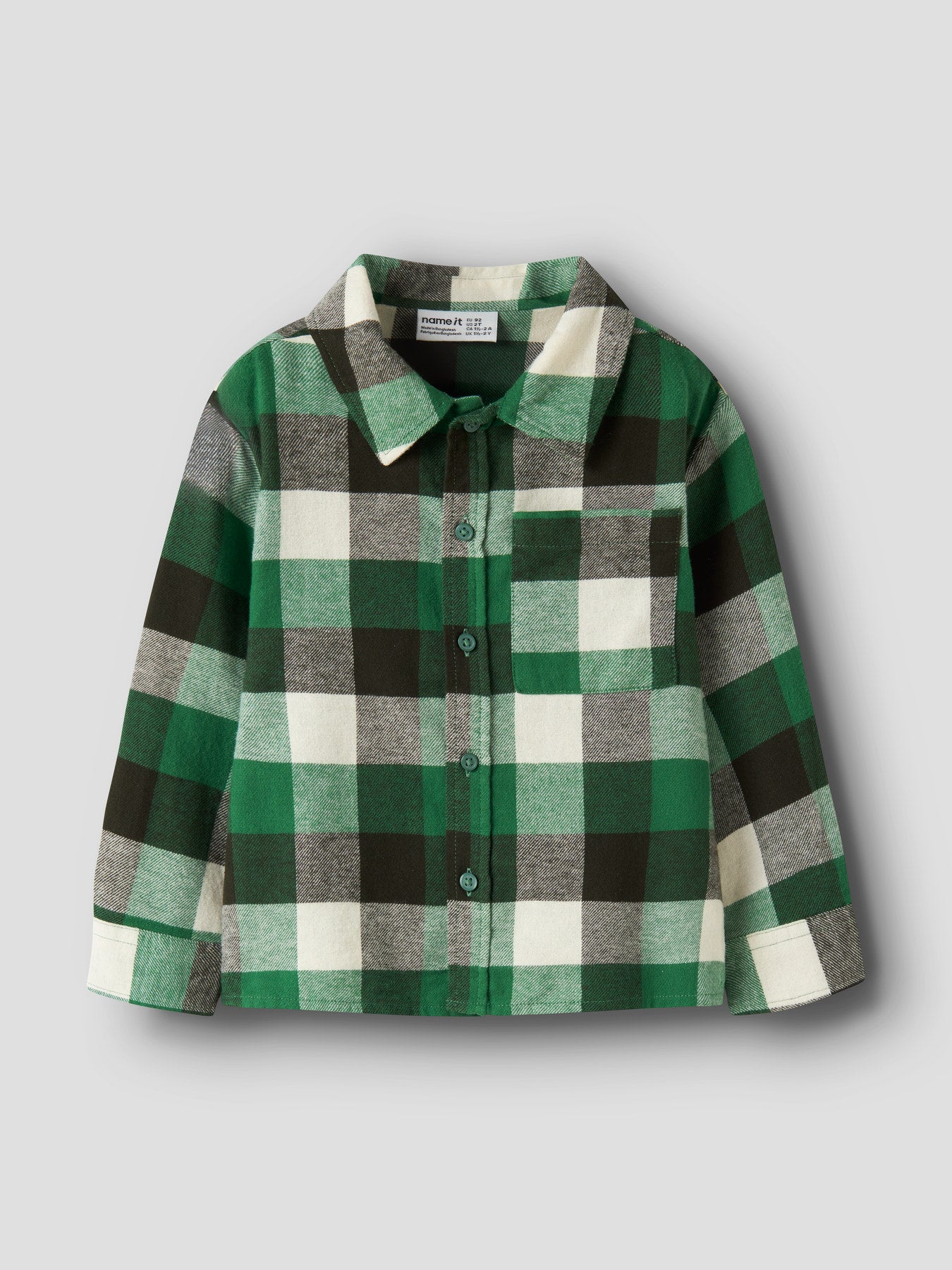 Name It Levin Grön Rutig Overshirt för pojke