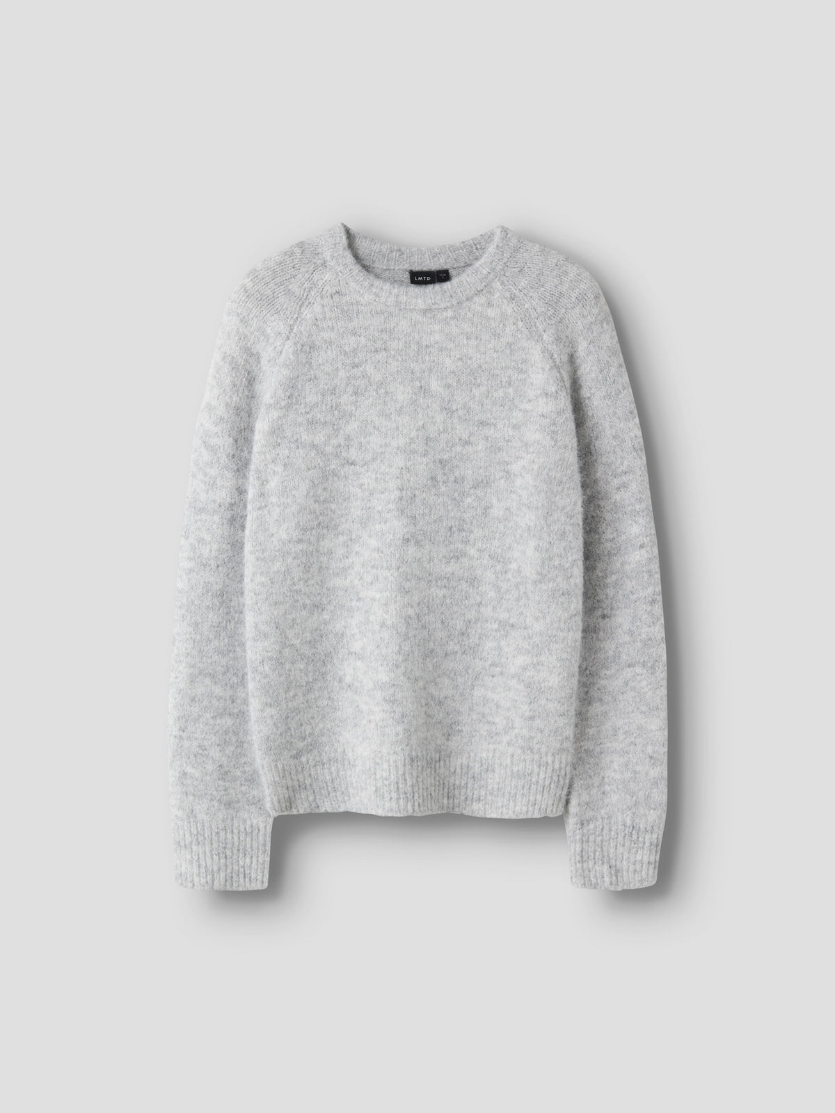 LMTD ljusgrå fluffig stickad tröja för ungdom flicka.