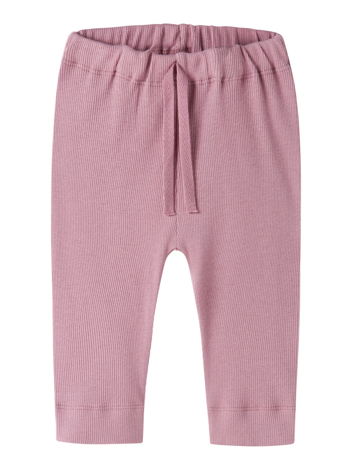 Name It Kab rosa ribbad babybyxa unisex i ekologisk bomull och TENCEL Modal