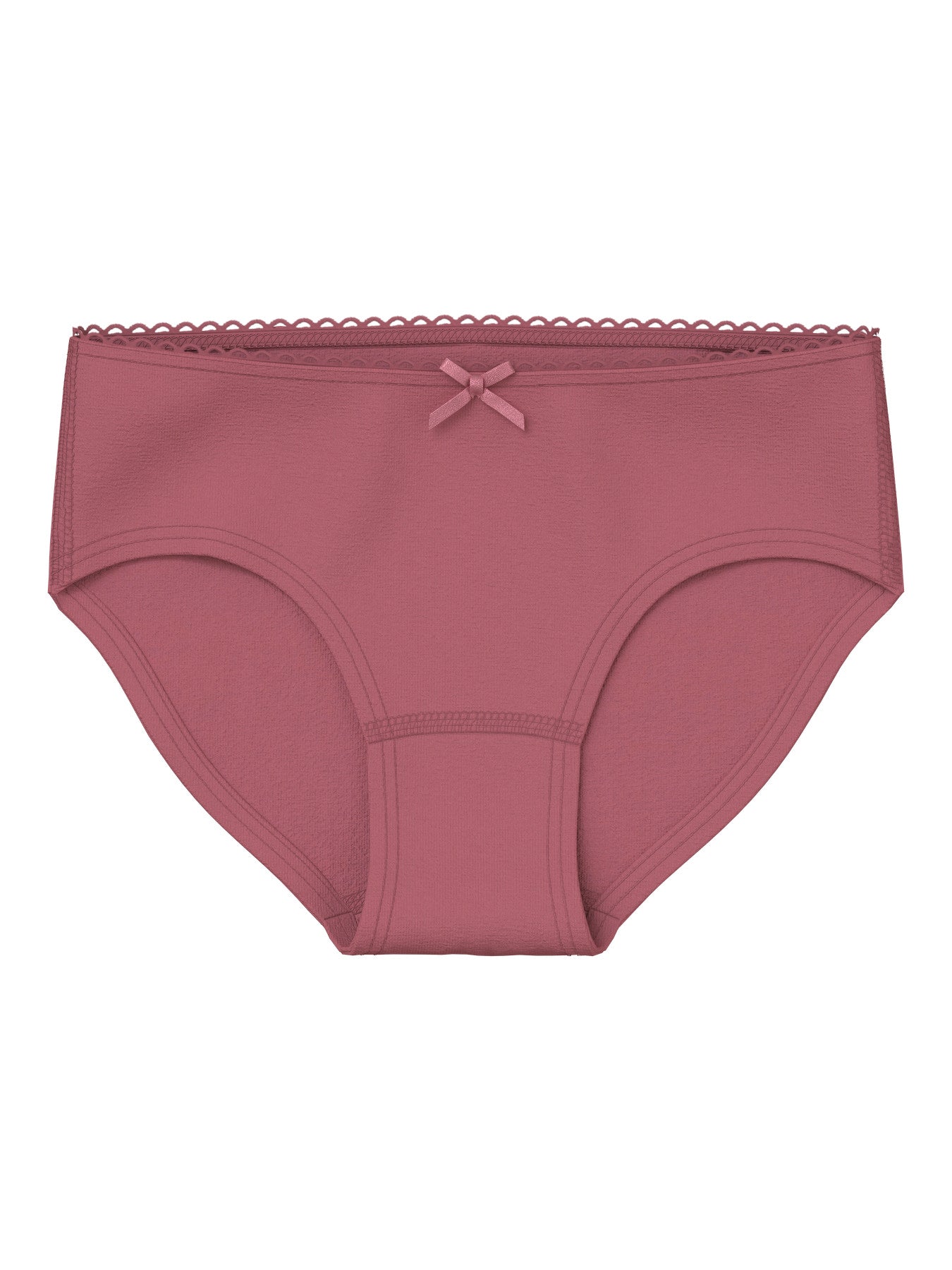 3-pack trosor för flicka från name it i rosa nyanser med hjärtmönster, spetskant och små rosetter i mjuk ekologisk bomull med stretch.