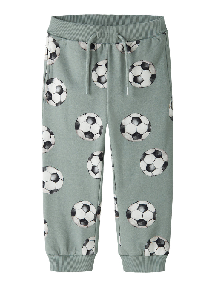 Name It Louie Sweatpants Med Fotbollsmönster Green Milieu Barn Till Pojke