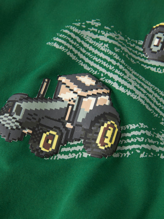 Name It Lavandin grön sweatshirt med traktorer för pojke