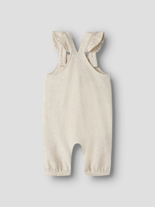 Name It Nilda mjuk babyoverall i sweatmaterial med borstad insida. Hängselbyxa till bebis flicka.