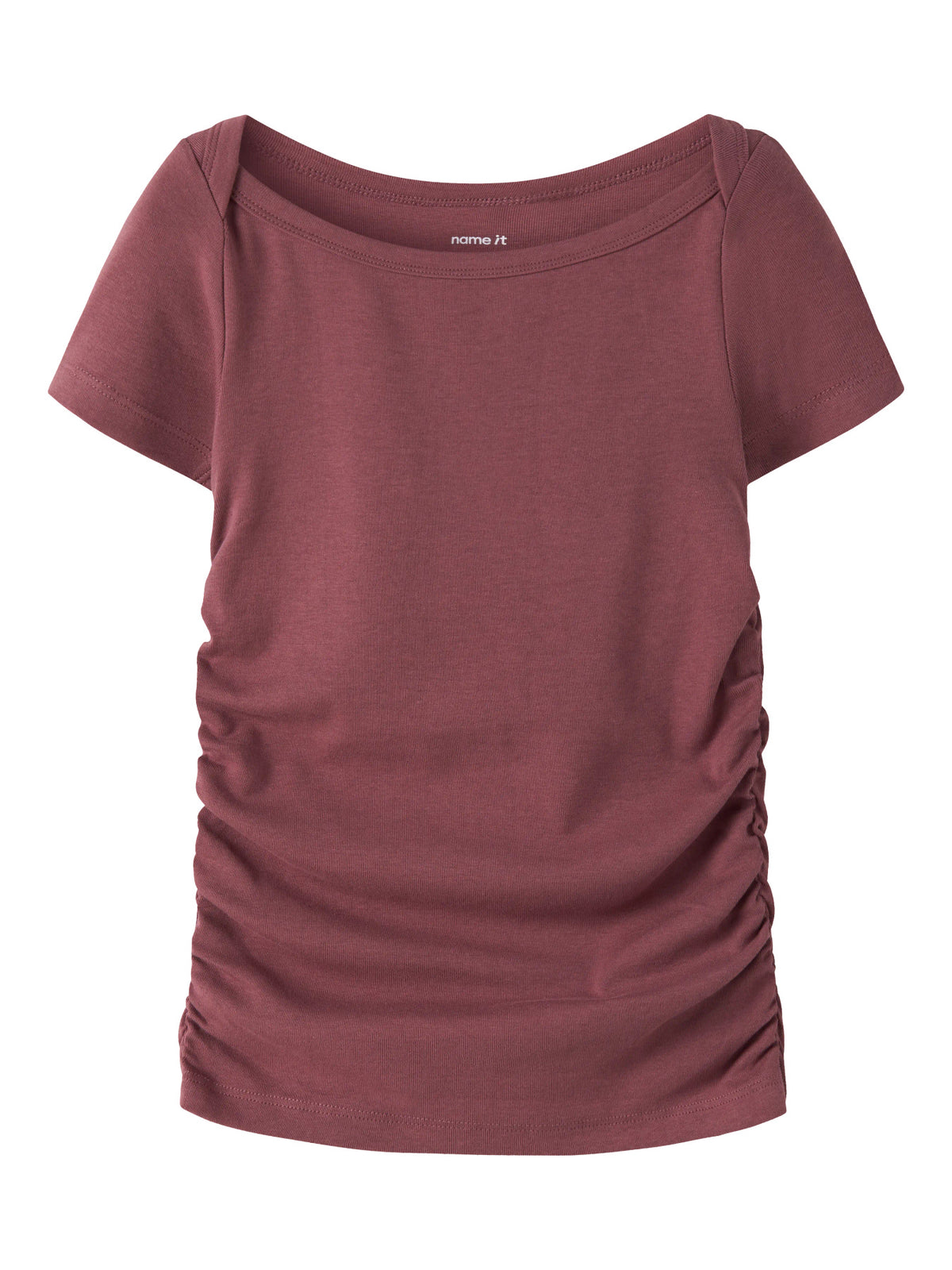 Name It Norikko gammelrosa rynkad T-shirt med båtringning för flicka kids – 13259417