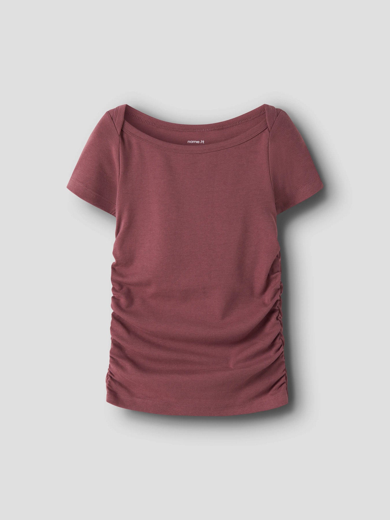 Name It Norikko gammelrosa rynkad T-shirt med båtringning för flicka kids – 13259417