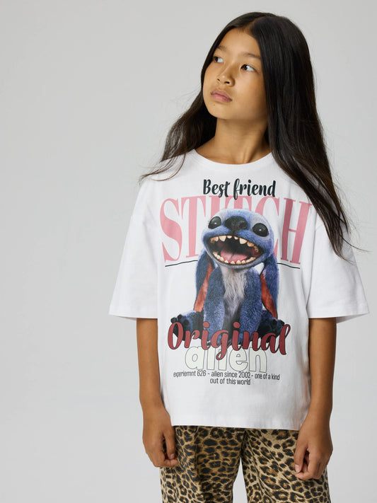 Name It Adana vit Stitch T-shirt med stort Disney Stitch motiv för flicka kids – 13259947