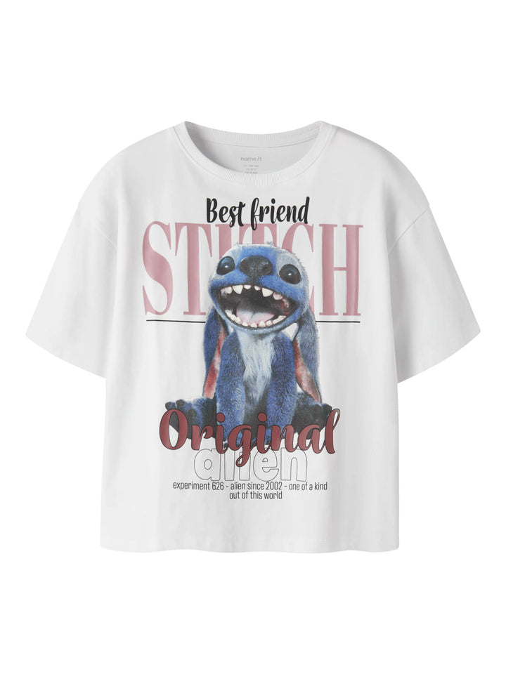 Name It Adana vit Stitch T-shirt med stort Disney Stitch motiv för flicka kids – 13259947