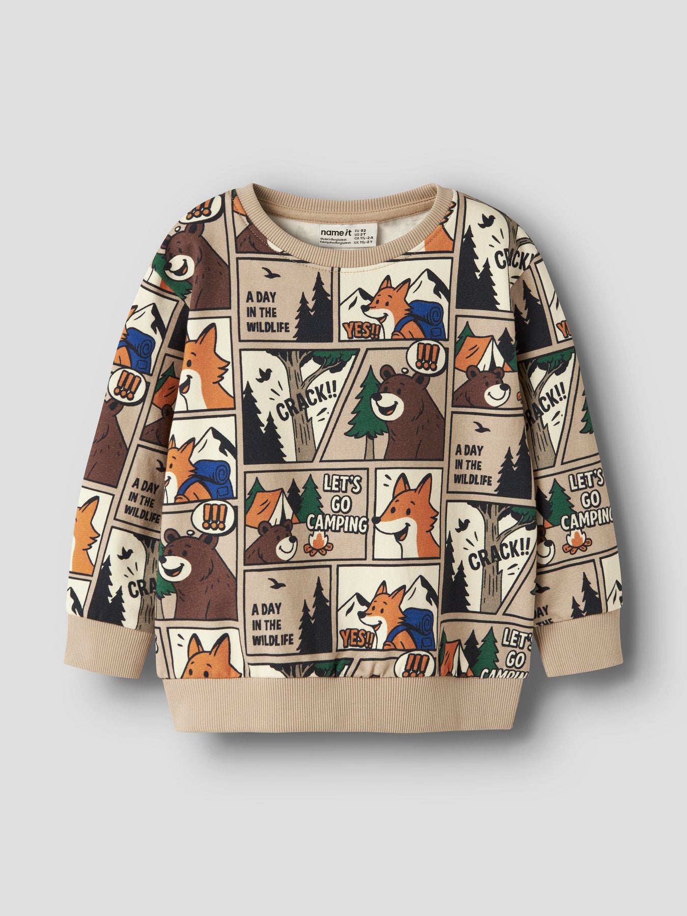 Name It Oswaldy sweatshirt Sesame med camping- och djurmotiv för pojke mini – 13260177