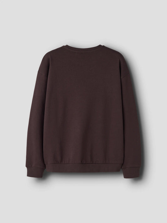 Name It Olan mörkbrun sweatshirt pojke kids med litet bröstmärke