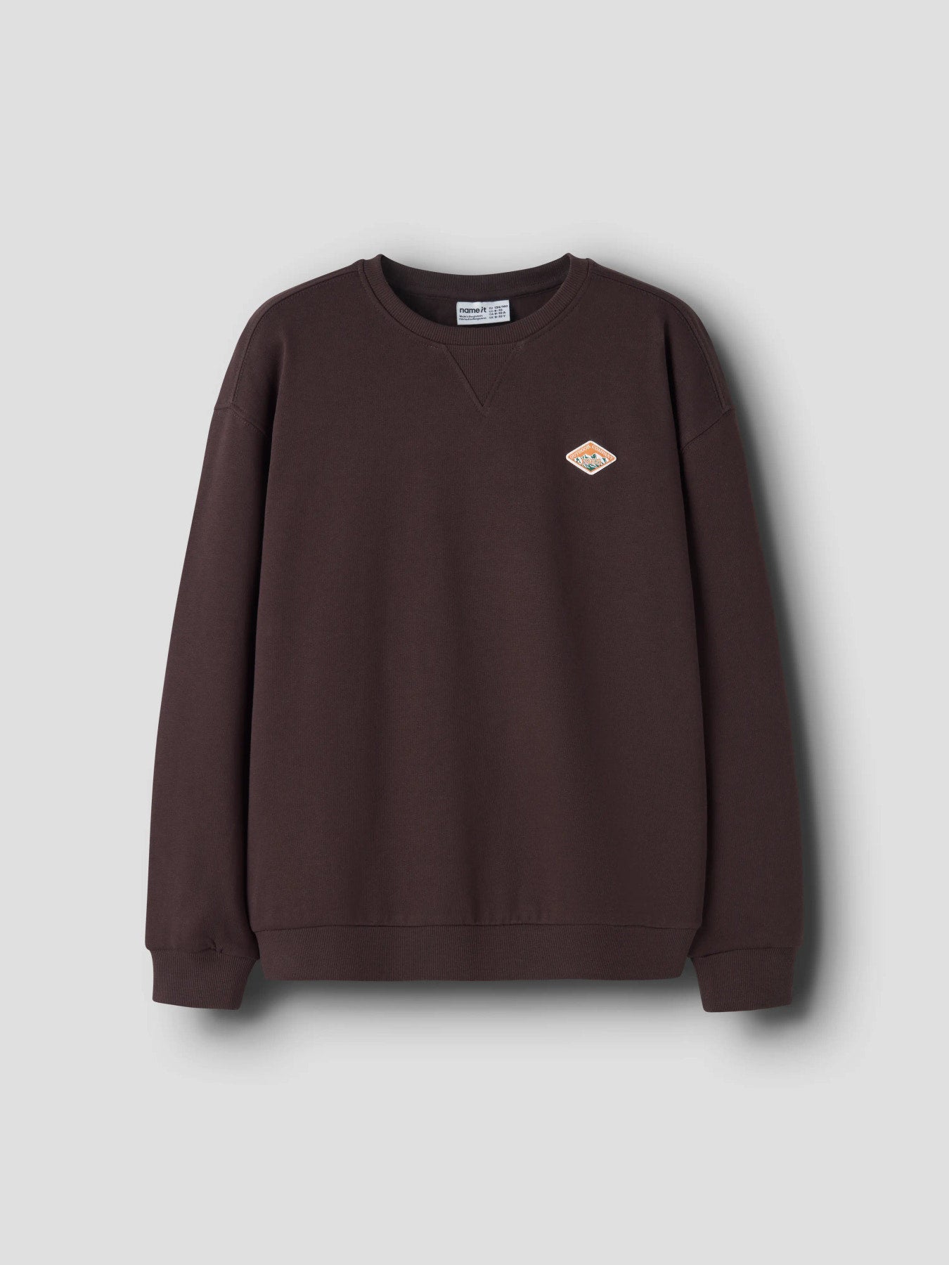 Name It Olan mörkbrun sweatshirt pojke kids med litet bröstmärke