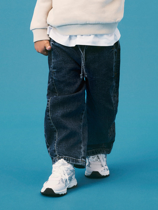 Blå barrel jeans med ledig passform för barn från Name It