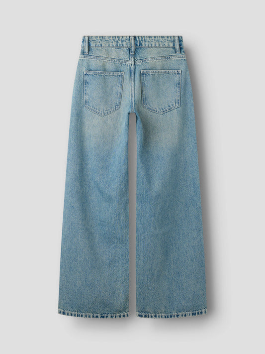 Name It Bella wide jeans med rhinestones i Vintage Medium Blue Denim för kids flicka.