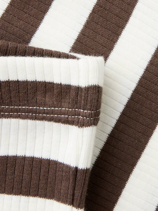 Name It Nilje randiga bootcut leggings för flicka mini Chocolate Brown – 13264925