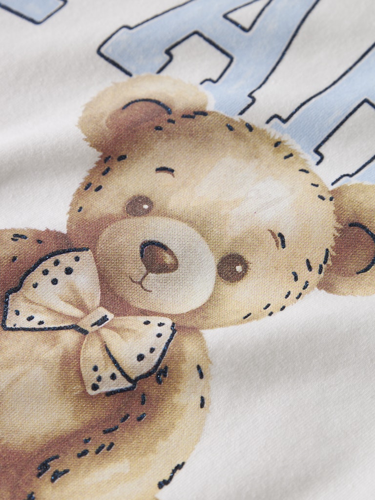 Vit tröja med söt nalle på ryggen. Ekologiska barnkläder från Nameit till flicka. Nalle i Paris.
NMFREARAJA NREG LS TOP
13249331