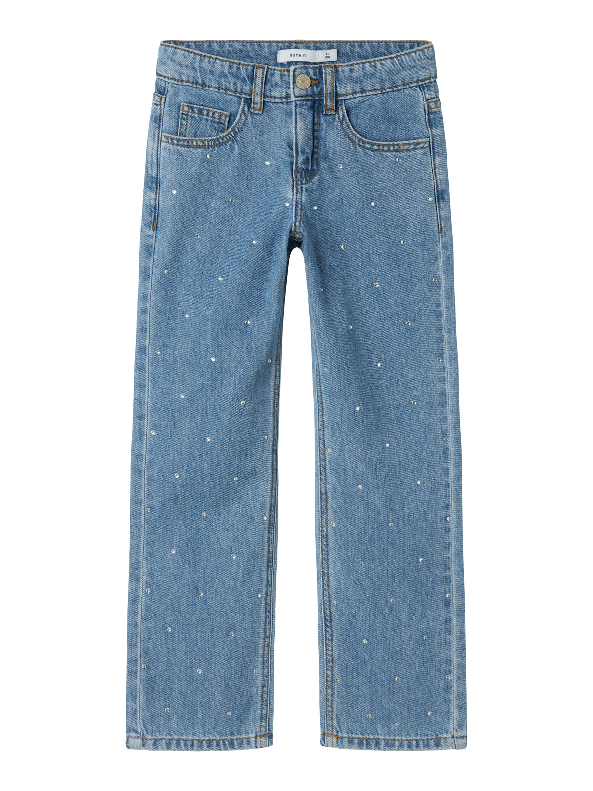 Blå tjej jeans med strass stenar som glittrar. Raka Strass byxor till flicka barn och ungdom.
NKFROSE ST RHINE JEANS 3366-BE NOOS
13218358