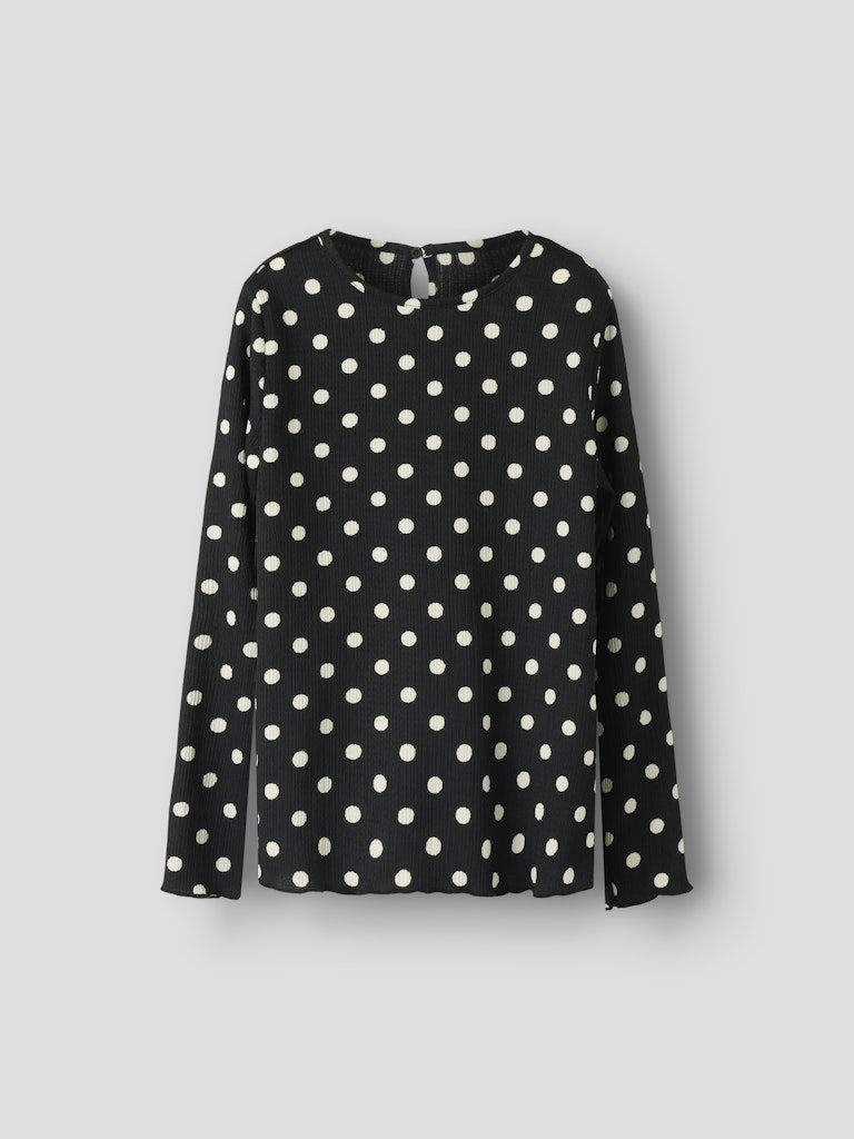 Svart långärmad topp till flicka. Vit prickig tröja till tjej från Name it.
NKFSALLIE LS TOP
13259468