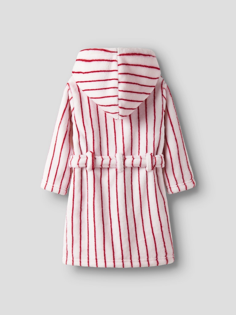 Röd randig lurvig fleece morgonrock till liten flicka, tjej. Velour badrock till barn i mjukaste, skönaste fleece från Name it,
13235865, NMFROSE