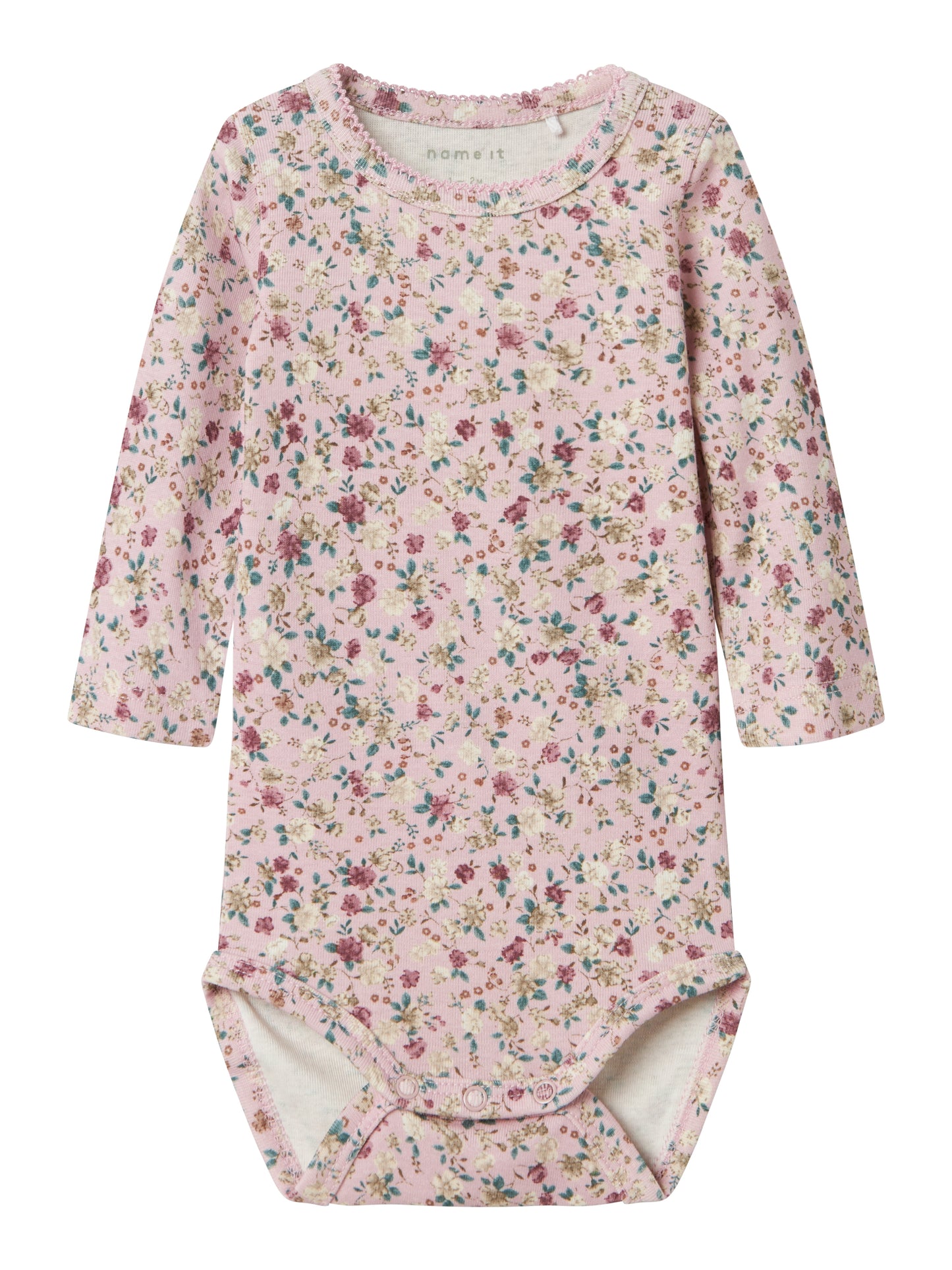 Rosa blommig baby body från name it. Ekologiska babykläder till flicka.
13236130
NBFSOLLA
