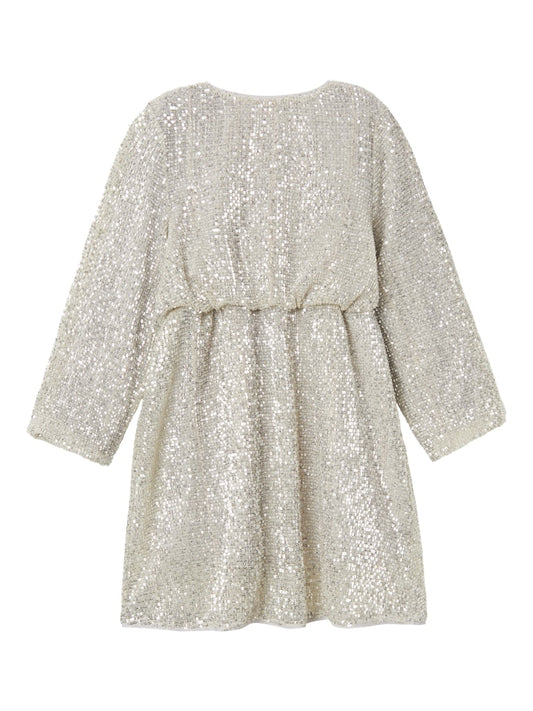 Silver klänning, långärmad paljett klänning till flicka. Snygg fest klänning till tjej från Name it. Mjuk och skön.
NKFRANTELLA LS DRESS
13222691