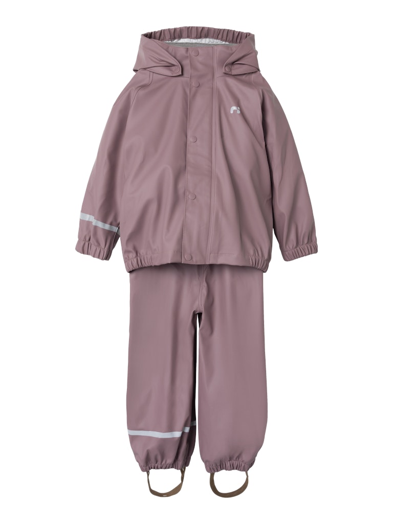 Name It Dry10 rosa vattentätt regnställ barn kids unisex med regnjacka och regnbyxa