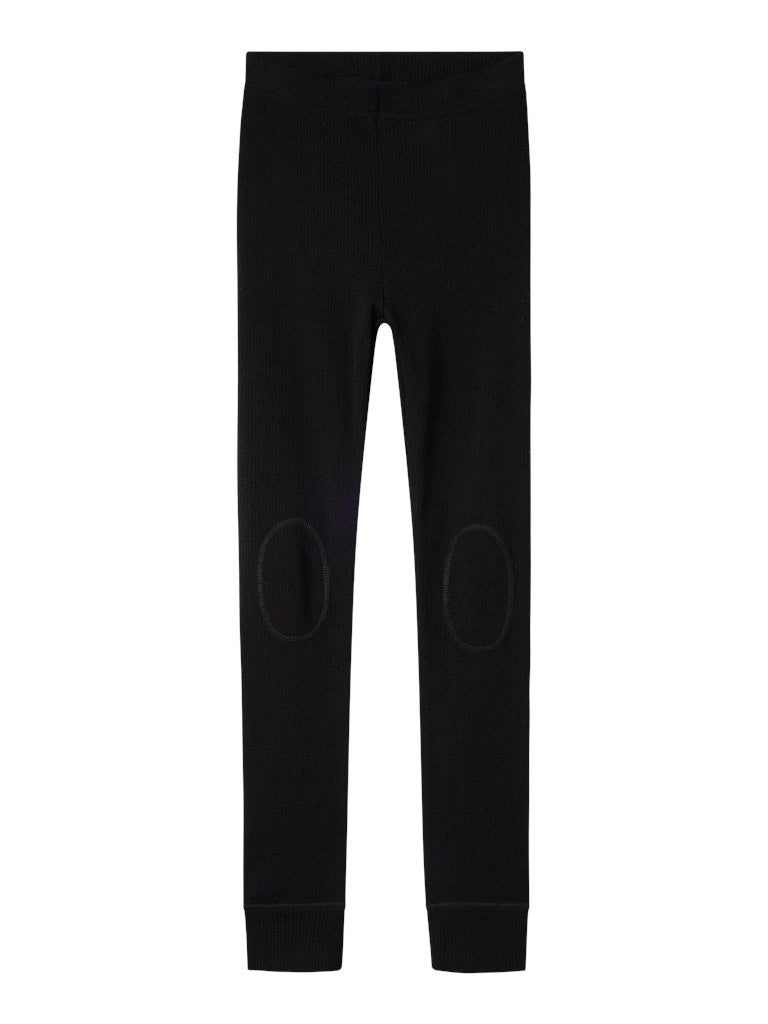 Name It Kids Wax svart underställsbyxa i 100% merinoull för barn unisex flicka och pojke med förstärkta knän – 13242138