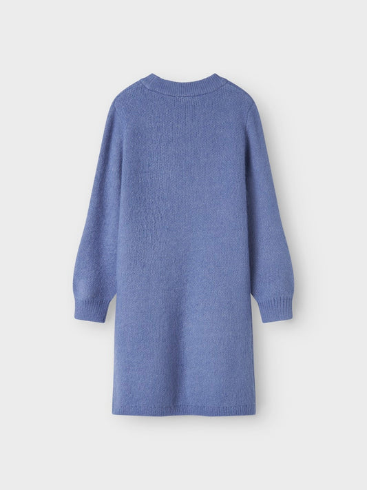 Blå stickad långärmad klänning till flicka, tjej.
Långärmad klänning från Name it.
NKFOMARIAN LS KNIT DRESS
13233091