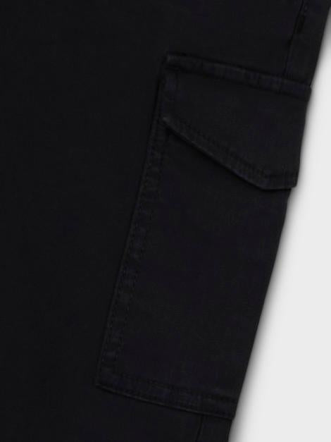 Wide Jeans - svart cargo fit