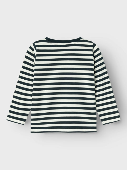 Blå vit randig långärmad t-shirt i skön bomull till pojke, kille.
13232123
NMMSALMO NREG LS TOP NOOS