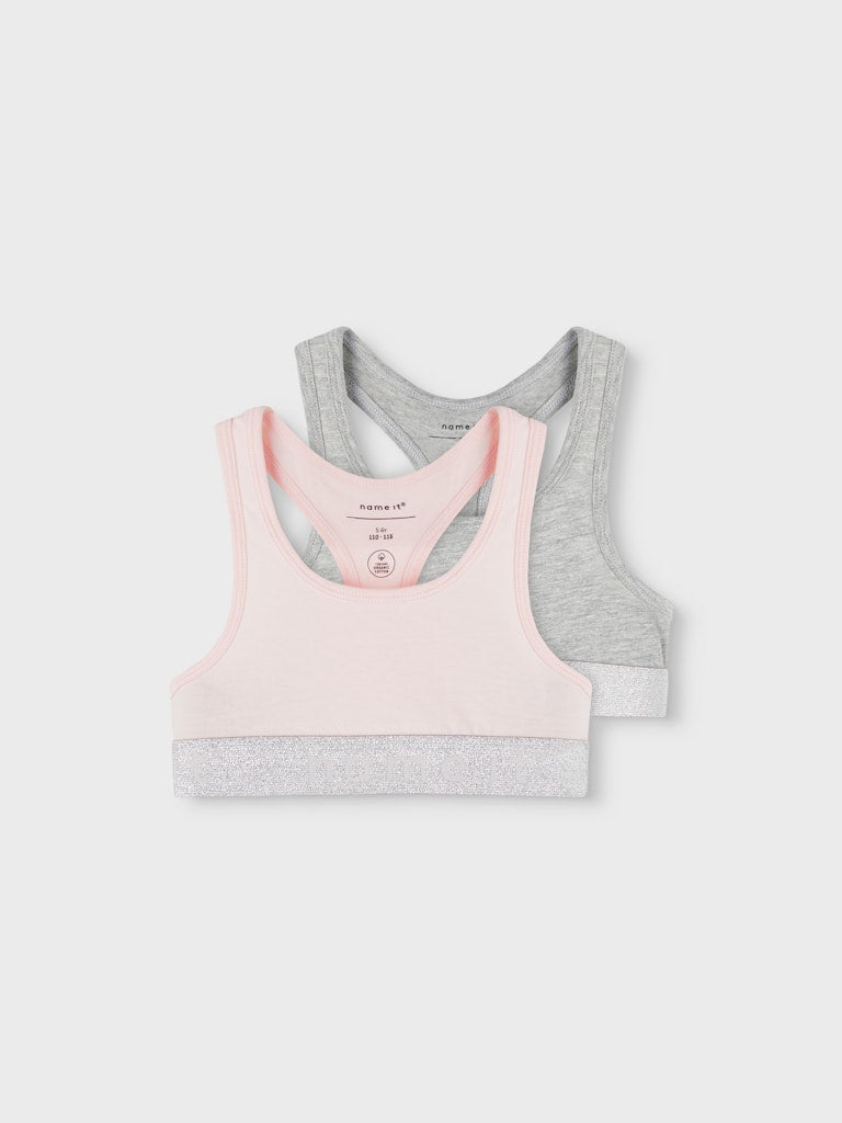 Rosa och grå 2 - pack underkläder toppar till flicka. BH topp, rosa underkläder till flicka från Name it.
NKFSHORT TOP 2P NOOS
13208835