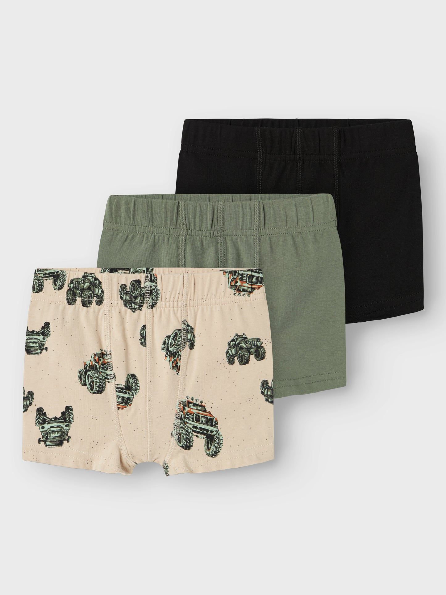 Barn kalsonger 3 pack till liten pojke. Boxershorts svart, grön och beige med bilar till kille.
NMMTIGHTS 3P PEYOTE MONSTER TRUCK NOOS
13232994