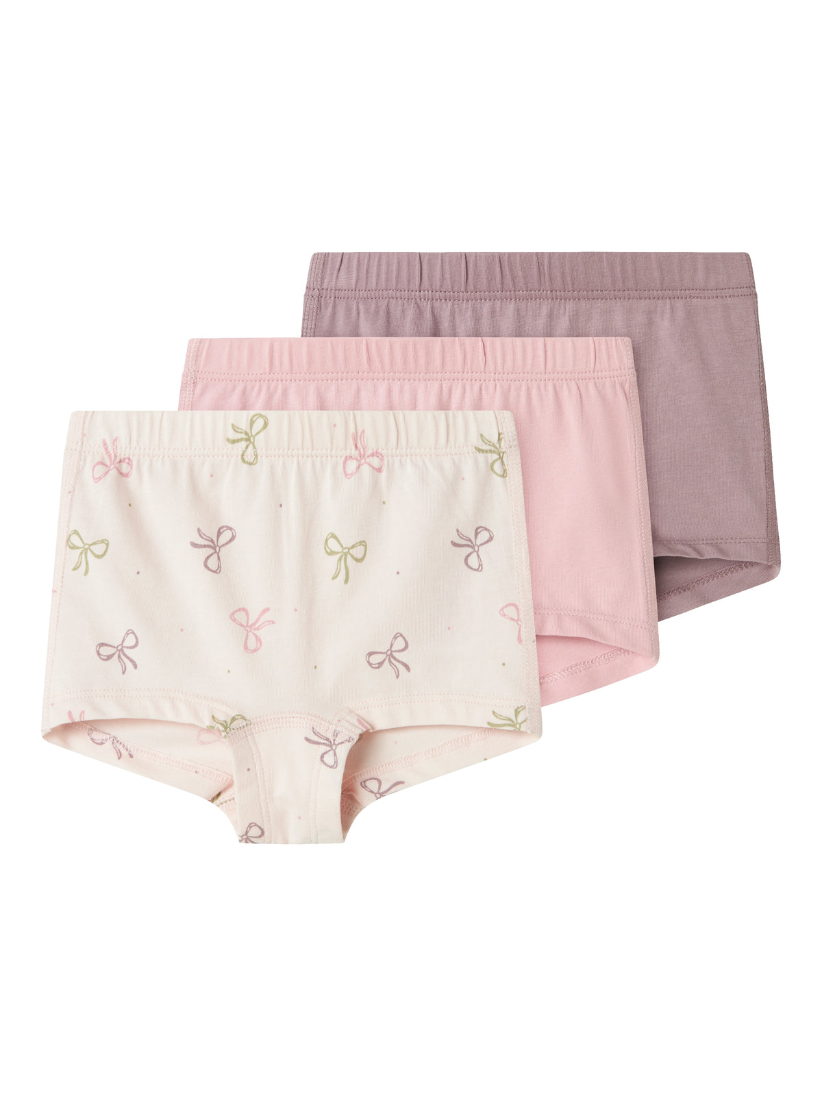 3 pack trosor i rosa och lila enfärgade och en rosa med rosetter. Trosor till flicka, tjej från Name it.
NMFTIGHTS 3P BARELY PINK BOW NOOS
13241983