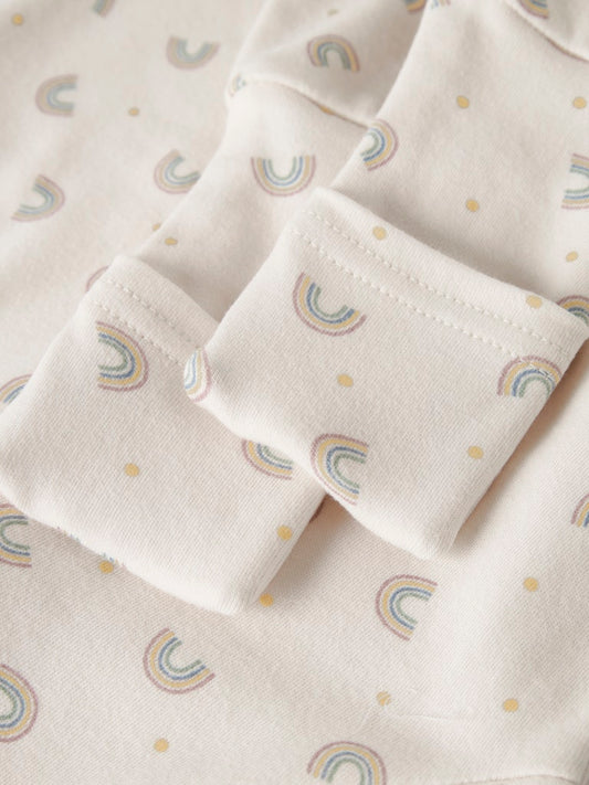 Regnbåge pyjamas till flicka och pojke med vikbar mudd så du kan välja om du vill ha fot eller ej till din baby.
NBFNIGHTSUIT ZIP FF JET RAINBOW NOOS
13248629