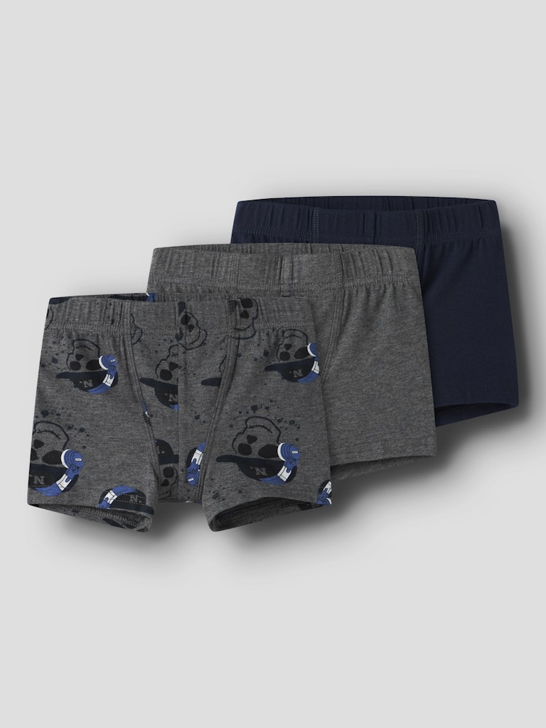 3-pack barn kalsonger till pojke. Boxershorts till liten kille i grått och blått med döskallar på.
NMMTIGHTS 3P DARK GREY MEL SKULL NOOS
13248825