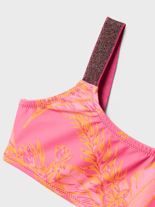 Mönstrad rosa bikini med glitter på axelbanden. Tjej badkläder. Bikini rosa och orange med blommor och blad till flicka, barn. Ta en simtur eller njut av det varma vädret i coola badklädesstilar som garanterar ditt barn en trendig look.
13226714
NKFZERIA BIKINI
