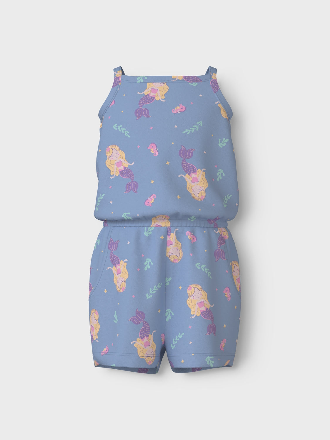 Jumpsuit med sjöjungfru och smala axelband. Söt lekdress perfekt för varma dagar.