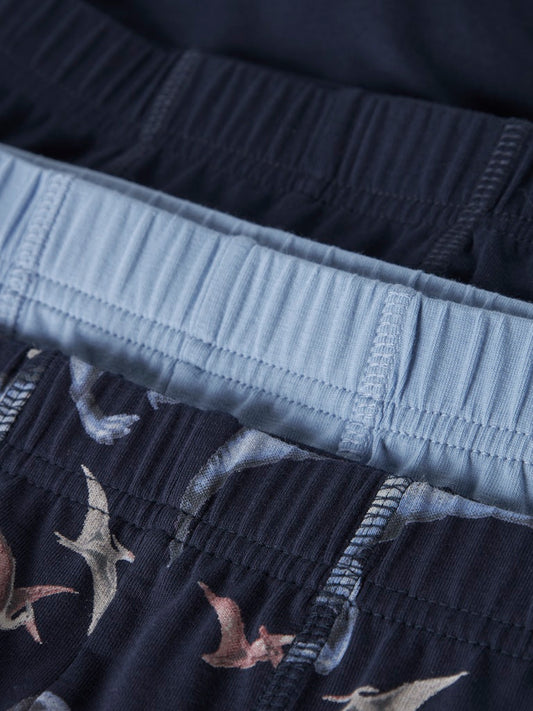 Blå kalsonger 3 pack boxershort till pojke. Dinosaurie kallingar i ekologisk bomull från Name it.
NMMTIGHTS 3P NAVY DINO NOOS
13255421