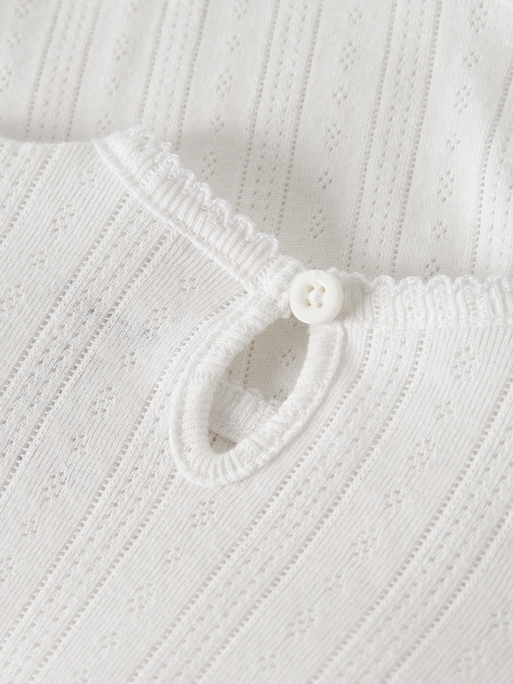 Happy långärmad babybody baby flicka Bright White