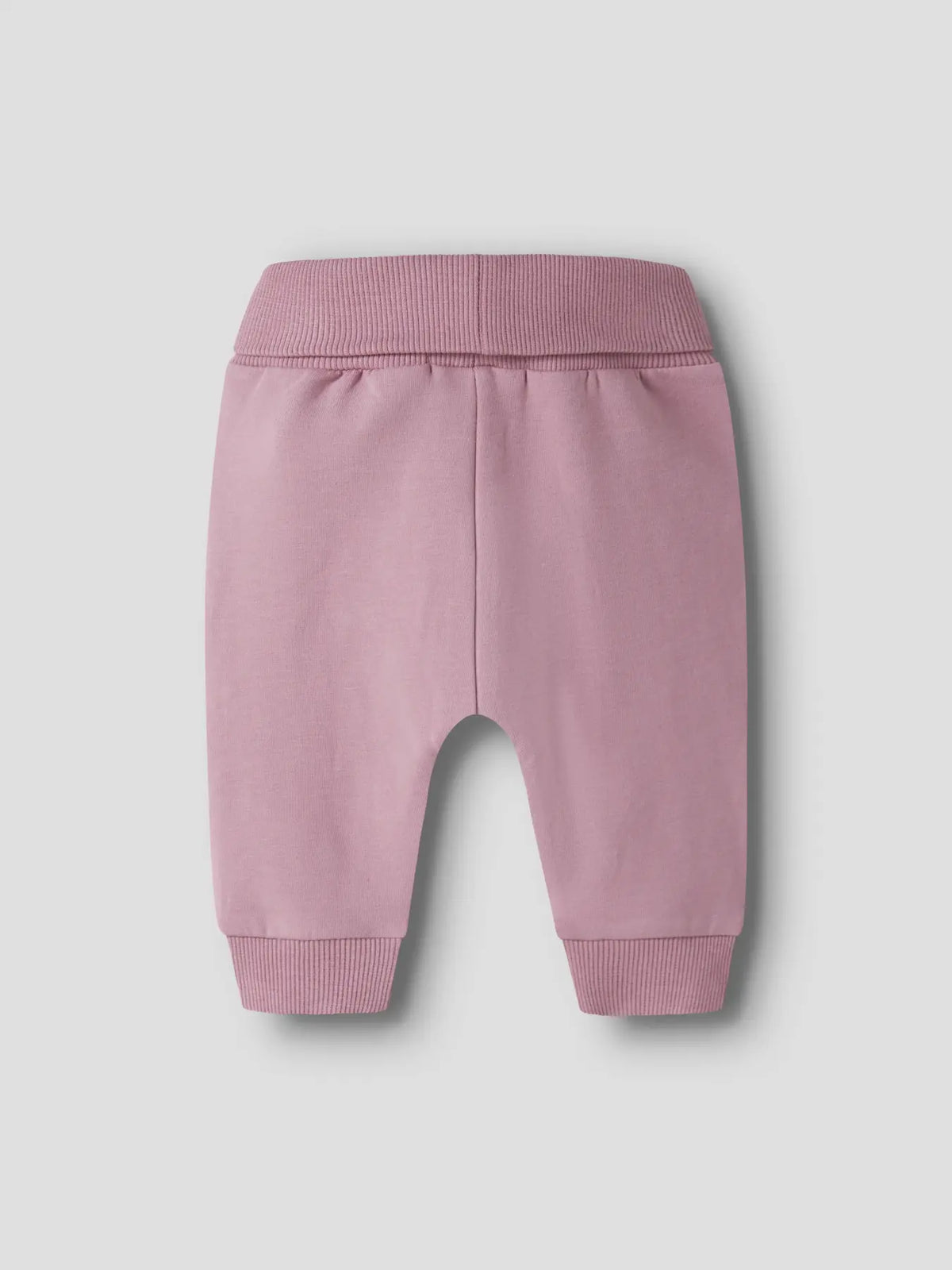 Name It Oditte rosa mjukisbyxa baby flicka med brunt svampmönster