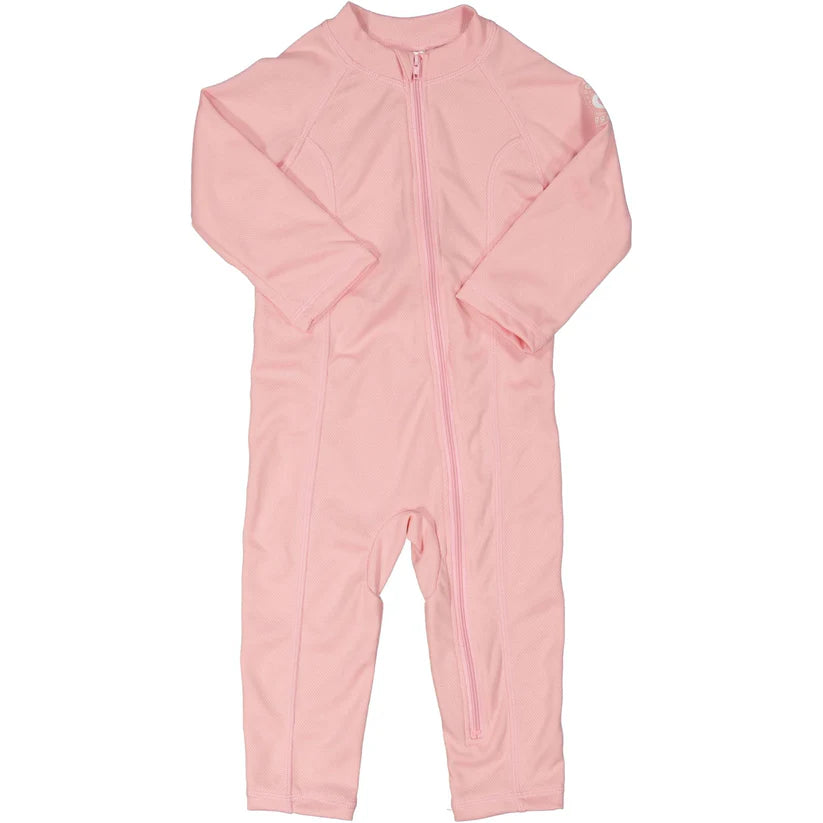 Rosa uv dräkt till flicka. Uv-dräkt, uv kläder med långa ärmar och långa ben uv 50 till flicka från Geggamoja.