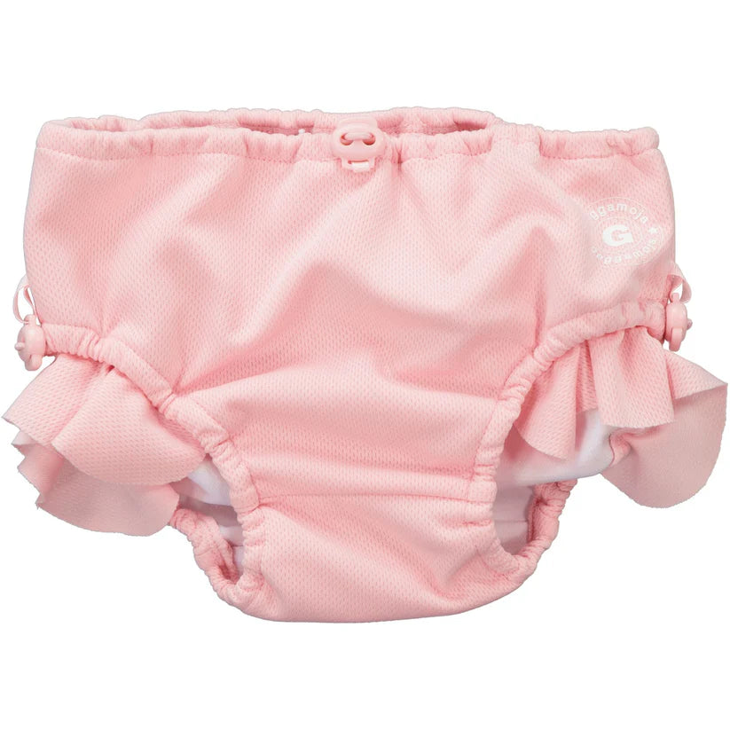 Rosa blöj bad byxa till bebis flicka. Badbyxor till babysim blöjbadbyxa från Geggamoja.