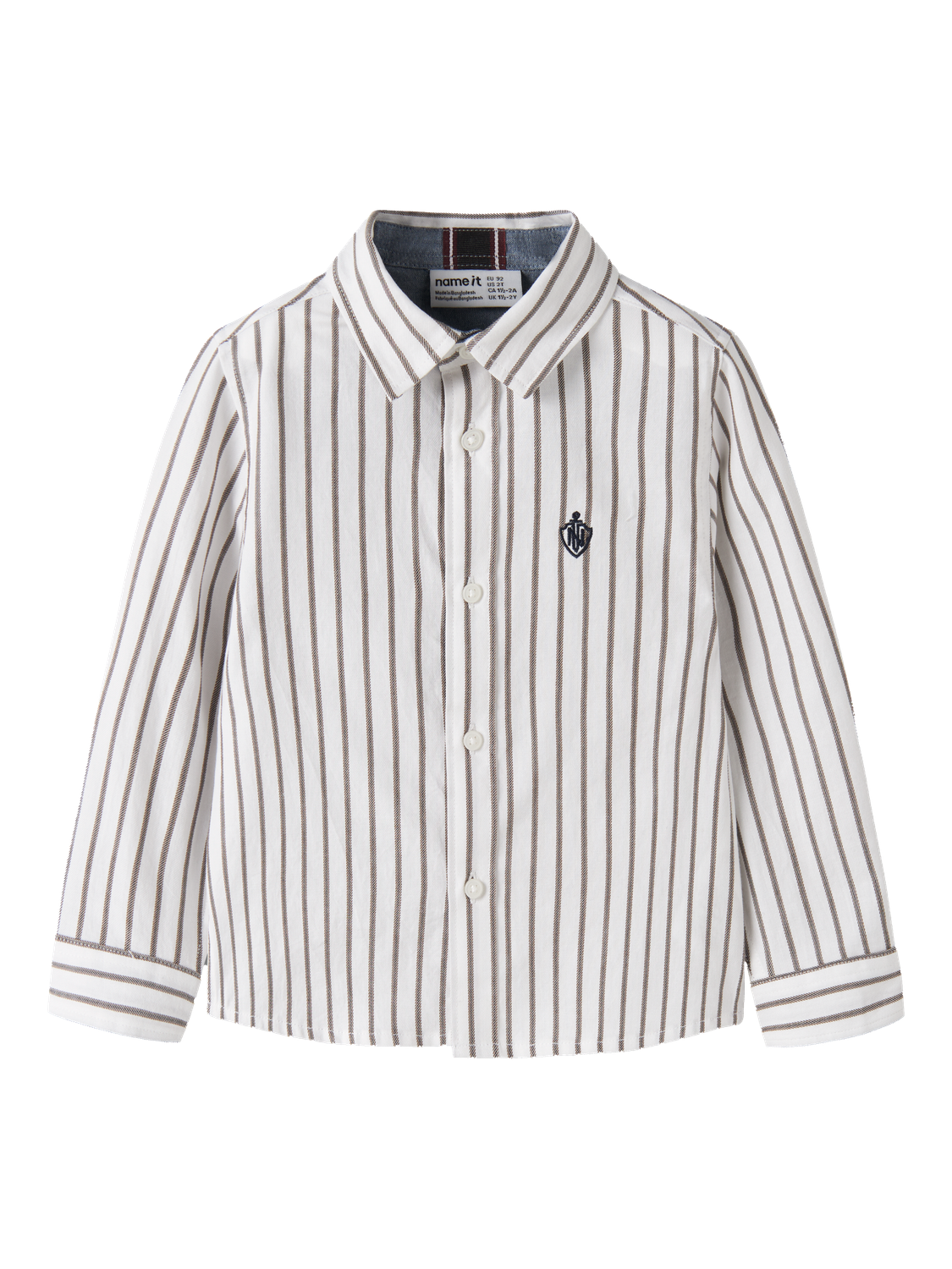 Ralum randig långärmad skjorta mini pojke Bright White .